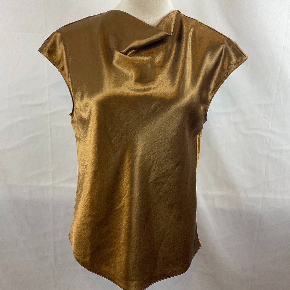 Rails Loretta Blouse M Ginger Drop Sleeve Slinky Keyhole Back Button